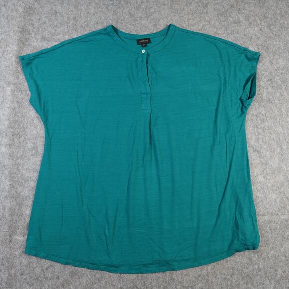 J. Jill Top Womens Extra Large Petite Wearever Collection Cap Sleeve Teal Knit - Picture 1 of 9